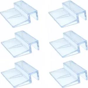6피스 아크릴 투명 어항 유리 커버 클립 지지대 홀더 뚜껑 지지대(6mm) 림리스 수족관 어항용