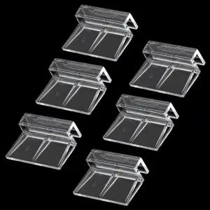 Sliverdew 6개의 PCS 수족관 뚜껑 클립 6mm 투명 아크릴 어항 홀더 커버 림리스 유리 상판 플라스틱 후드