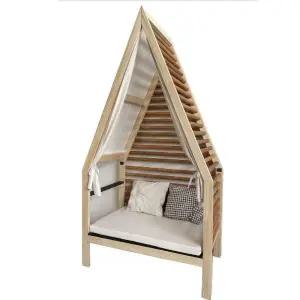 오두막 소파 의자 휴식 텐트 독서 공간 1인용 원목 벤치 카페