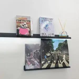 [하프클럽/셀러허브]아크릴 무타공 선반 벽책꽂이 투명블랙 5T 900x100mm_C900_03