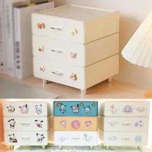 [하프클럽/셀러허브]화이트 사각 3단수납서랍장 스티커꾸미기