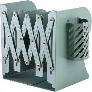 메탈 언 북엔드 조절 가능한 무거운 책 홀더용 논스키드 책장 데스크탑 정리함 바인더 홀더(녹색)