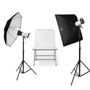 포멕스 사진조명 스튜디오 촬영 세트 (E400 SUT-C 실버 엄브렐러) 푸드