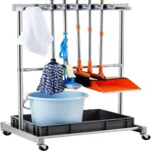 VEVOR 정원 도구 정리함 후크가 있는 10개의 슬롯 차고 정리 및 보관을 위한 야드 타워 랙 손잡이가