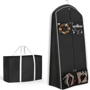 키티 포터블 70인치 웨딩드레스 의류 가방 여행용 브라이드 토트백 8인치 가제트 걸이 드레스 가운용 4포켓