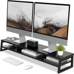 책상용 펜지 듀얼 모니터 스탠드 42.5인치 대형 라이저 2개 2단 컴퓨터 오피스 책상 상판 노트북 PC