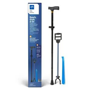 간병인 노인 및 성인을 위한 메드라인 멀티 툴 모빌리티 키트 지팡이 리처 노인용 슈 혼 여성용 남성용 - 1