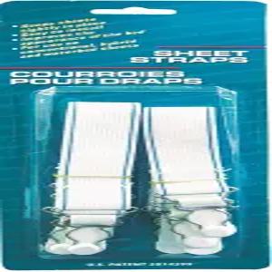 미끄럼 방지 패스너가 있는 블루 매직 워터베드 탄성 시트 스트랩 흰색 4팩