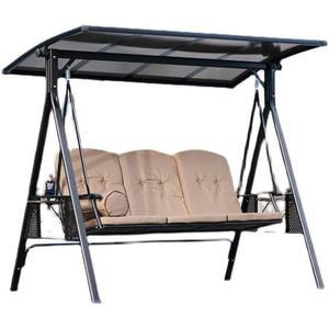 그네 카페 원목 흔들 2인용 마당