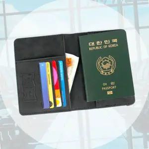 밴딩처리 내용물보호 여권파우치 바캉스여행 가죽 여권 케이스