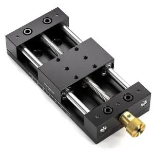 수동 선형 스테이지 75mm 슬라이딩 테이블 레일 가이드 알루미늄 합금 슬라이드 자와 베이스 변환 변위