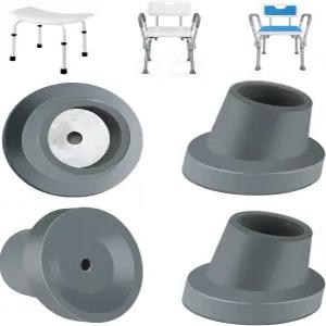 샤워 의자용 교체용 발 4팩 1-1/8인치 경사 고무 팁 미끄럼 방지 벤치 ZIYZE 욕조 이송 흡입 컵 피트 목욕