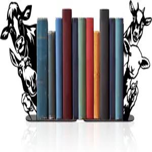 에퀴저 금속 농가 들여다보는 동물 북엔드 독특한 장식용 귀여운 책장 장식 홈 오피스 책상 오브제 블랙