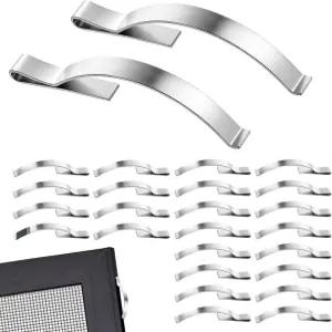 30개의 창문 스크린 텐션 스프링 클립 스테인리스 스틸 플랫 코너 마운트 알루미늄 채널의 스크린을 단단히