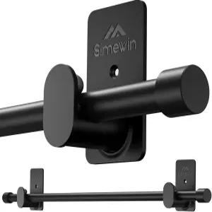 시메윈 커튼봉 윈도우용 드릴링 없음 30~45인치 직경 5/8인치 소형 세트 3M 접착 브래킷 검은색