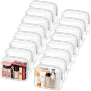 YedSintu 16팩 클리어 메이크업 가방 화장품 보관 방수 TAS 승인 화장실 PVC 지퍼 파우치 정리함 여행용