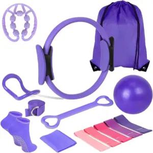 홈 운동을 위한 퀴보란트 필라테스 장비 키트 5가지 저항 밴드가 있는 링 및 볼 세트 매직 서클 컴팩트