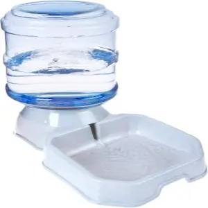 애완동물 물 디스펜서 스테이션 - 개 고양이를 위한 1갤 리필 펫 워터러 자동 중력 마시기 분수 병 그릇