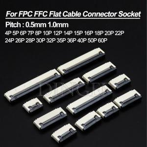 10 개/몫 FPC FFC 플랫 케이블 커넥터 0.5mm 1mm 피치 대합 조개 껍질 소켓 4P 6P 8P 12P 20P 22P 30P
