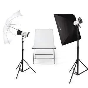 [에이치플러스몰]포멕스 사진조명 스튜디오 촬영 세트 (E400 SUT-C 투과 엄브렐러) 푸드