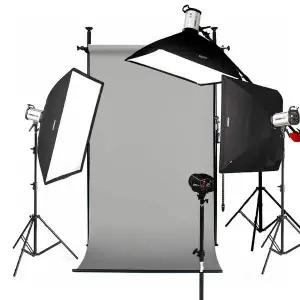 [에이치플러스몰]포멕스 사진조명 스튜디오 촬영 세트 (E400 STUDIO-E) 고정형