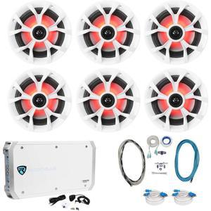 6 Ro ville RKL65MBW 6 5인치 700와트 해양 보트 LED 스피커