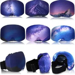 6개의 스키 스노보드 고글 커버 슬리브 극세사 보호 렌즈 스크래치 방진 여행용 에어프레스