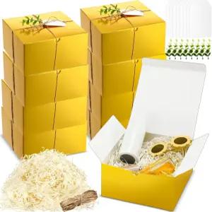 Crtiin 8팩 선물 상자 세트 8 x 4 인치 금종이 신부 들러리 제안 결혼식 발렌타인데이 부활절 어머니의 날