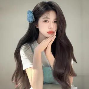 [신상오픈런]여성용 웨이브 스타일 긴머리 가발과 헤어핀 세트 (39140142)