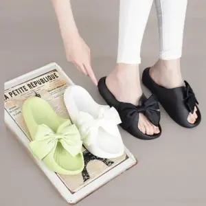 [신상오픈런]여성용 EVA 리본 슬리퍼 사무실 실내화 고무 신발 (36233142)