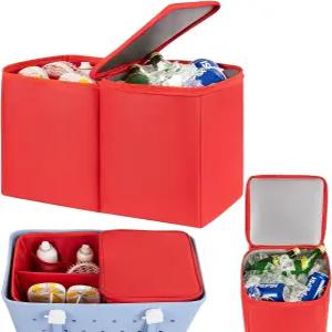 보그백 XL용 쿨러 정리함 인서트 - 디바이더 트레이와 지퍼가 있는 누수 방지 휴대용 스박스 탑퍼 트레이