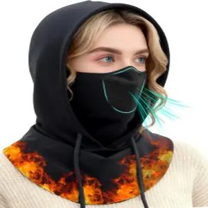 조영 3 in 1 겨울 발라클라바 후드 마스크 귀고리가 달린 플리스 통기성 스키 남성용 추운 날씨용