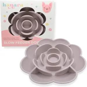 하나라 실리콘 슬로우 피더 개 볼 흡입 바닥이 있는 핥기 매트 장미 꽃잎 디자인 소화 개선 질식 방지 식기