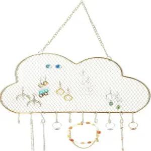 PH 팬더홀 벽 보석 정리함 스터드 귀걸이 홀더 걸이 목걸이 팔찌 디스플레이 스탠드 10 후크 장식 구름