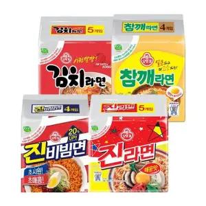[오뚜기] 진라면 5봉 + 진비빔면 4봉 + 참깨라면 4봉 + 김치라면 5봉e..[35772832]