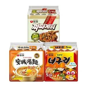 [NS홈쇼핑]안성탕면 5입 + 짜파게티 5입 + 너구리 5입e[35772722]