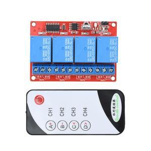 DC 5V 12V 1채널 4채널 릴레이 모듈 적외선 IR 리모컨 스위치 제어 14방향 자동 잠금 조그 옵션 지원 8M 거