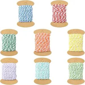 Gythara 10.94야드/10M 컬러풀 코튼 코드 베이커 트윈 스트링 로프 웨딩 파티 DIY 수제 공예 부케 선물