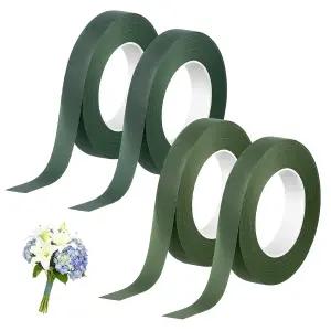 그린 플로럴 테이프 신선한 꽃을 위한 4롤 1/2인치 와이드 꽃다발 액세서리 줄기 포장 공예 프로젝트