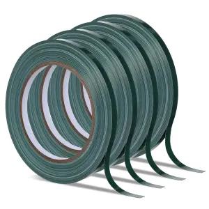 4롤 그린 플로럴 테이프 1/4인치 꽃줄기 랩 33Yd 방수 플로리스트 꽃다발용 다용도 접착 꽃병 바인딩