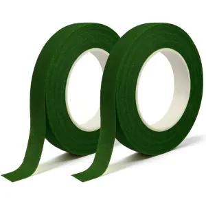 돔마어 플로럴 테이프 그린 플라워 2개의 꽃 포장 꽃다발 꽃꽂이 줄기 웨딩 부케 화환 정원 장식용 1/2인치