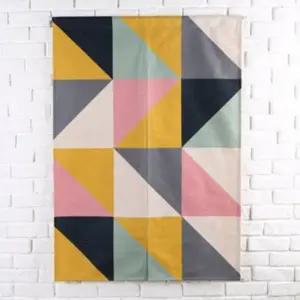 [콩심팥심](핑크체크) 주방창커튼 반커튼 가림막 간이커튼 가림천 공간분리