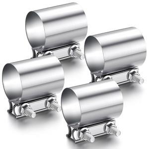 MORNINGRO 4피스 7CM 25인치 배기 밴드 연결용 머플러 촉매 커플러 슬리브 스테인리스 버트 파이프 조인트 스틸 클램프 컨버터용