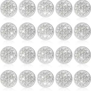 의류용 20PCS 라인스톤 버튼 의류 버튼에 반짝이는 장식 바느질 DIY 보석 제작용 벌크 실버 웨딩 신부 부케