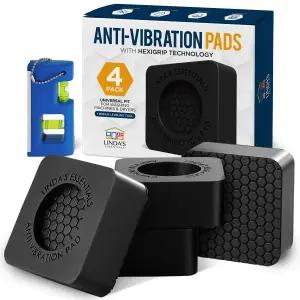 세탁기 및 건조기용 방진 패드(4개 세트) - HexiGripTM이 포함된 패드 액세서리 레벨링 진동 감쇠 매트