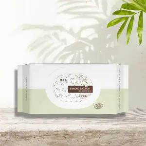 플라스틱 없는 생분해 뱀부앤코튼 물티슈 80매 10개