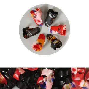 색상랜덤 Cjf192 봉지(12개) 핑거피크 손가락연주용피크 기타연습 액세서리 디자인 기타용 악세사리 소품