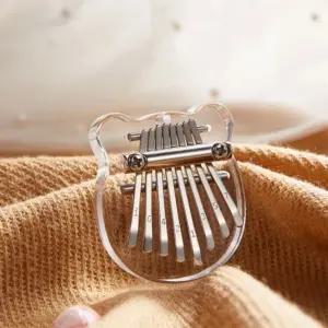 투명 아크릴 8음계 미니 칼림바(6x7cm) (곰)악기 연주용 학습용 교육용 8칼림바