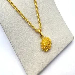 24K 순금 7돈 스파클 볼 펜던트 목걸이(18K 연결고리 장식)