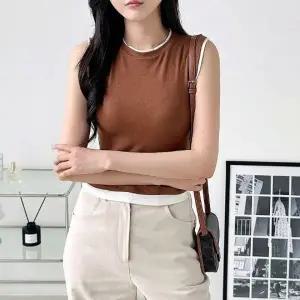 레이어드 여름 레이어드룩 슬리브리스 민소매 상의 나시티 여성